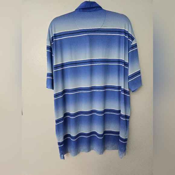 Callaway Polo Shirt Mens XL Blue Striped Opti Dri Short Sleeve Golf - Picture 8 of 11